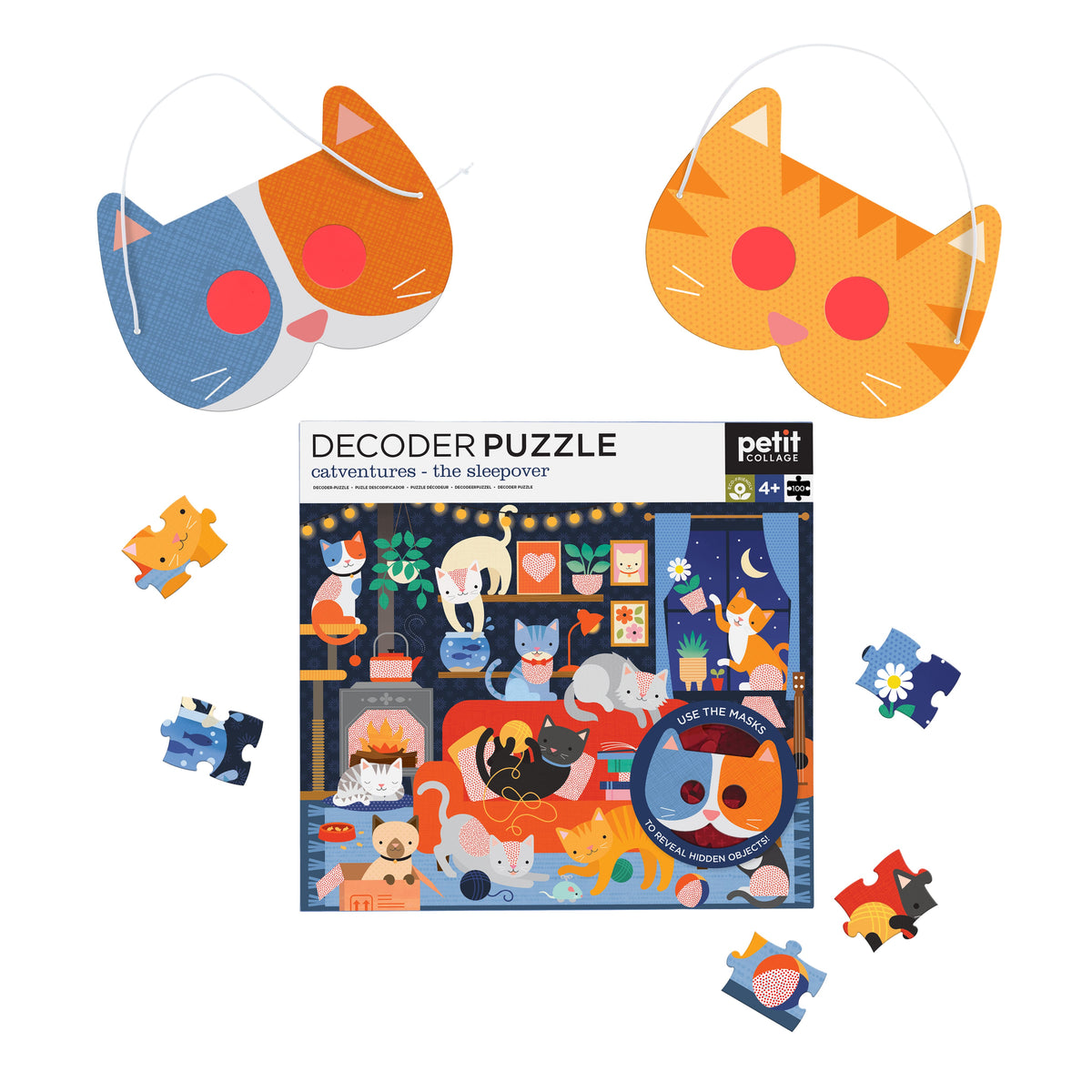 Catventures' The Sleepover 100 Piece Decoder Puzzle TYPE Books