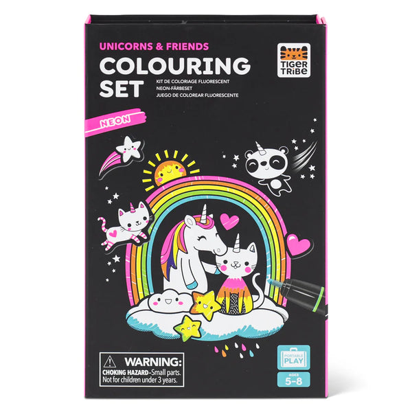 Neon Colouring Set: Unicorns & Friends