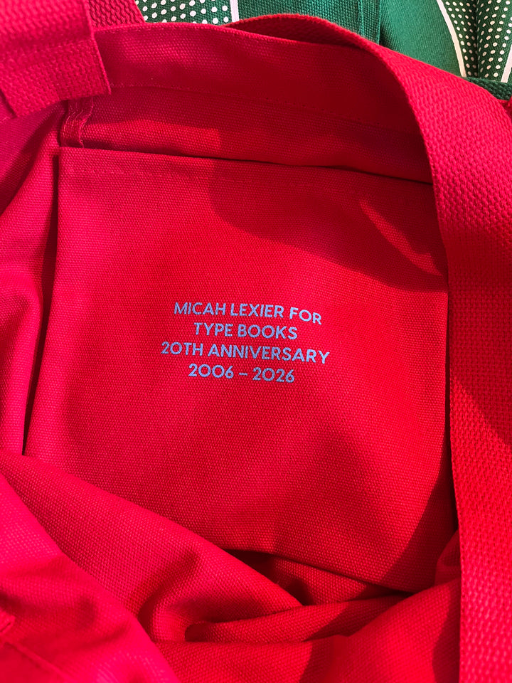 TYPE x Micah Lexier 20th Anniversary Tote (Red)