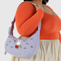 Medium Nylon Crescent Bag: Embroidered Miffy