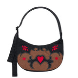 Medium Nylon Crescent Bag: Western Appliqué