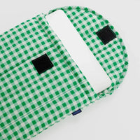 Puffy Laptop Sleeve 16": Green Gingham