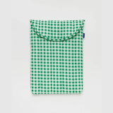 Puffy Laptop Sleeve 16": Green Gingham