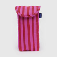 Puffy Glasses Sleeve: Pink & Red Painted Stripe