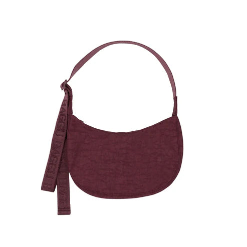 Small Nylon Crescent Bag: Mahogany