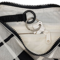 Small Nylon Crescent Bag: Mixed Plaid