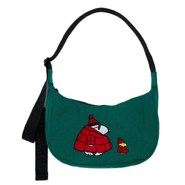 Medium Nylon Crescent Bag: Snoopy & Woodstock