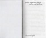 Notes on Book Design