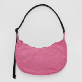 Medium Nylon Crescent Bag: Azalea Pink